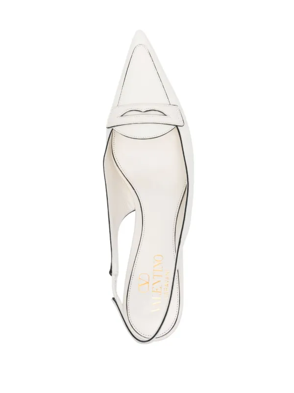 Valentino Garavani スリングバック パンプス | ホワイト | FARFETCH JP
