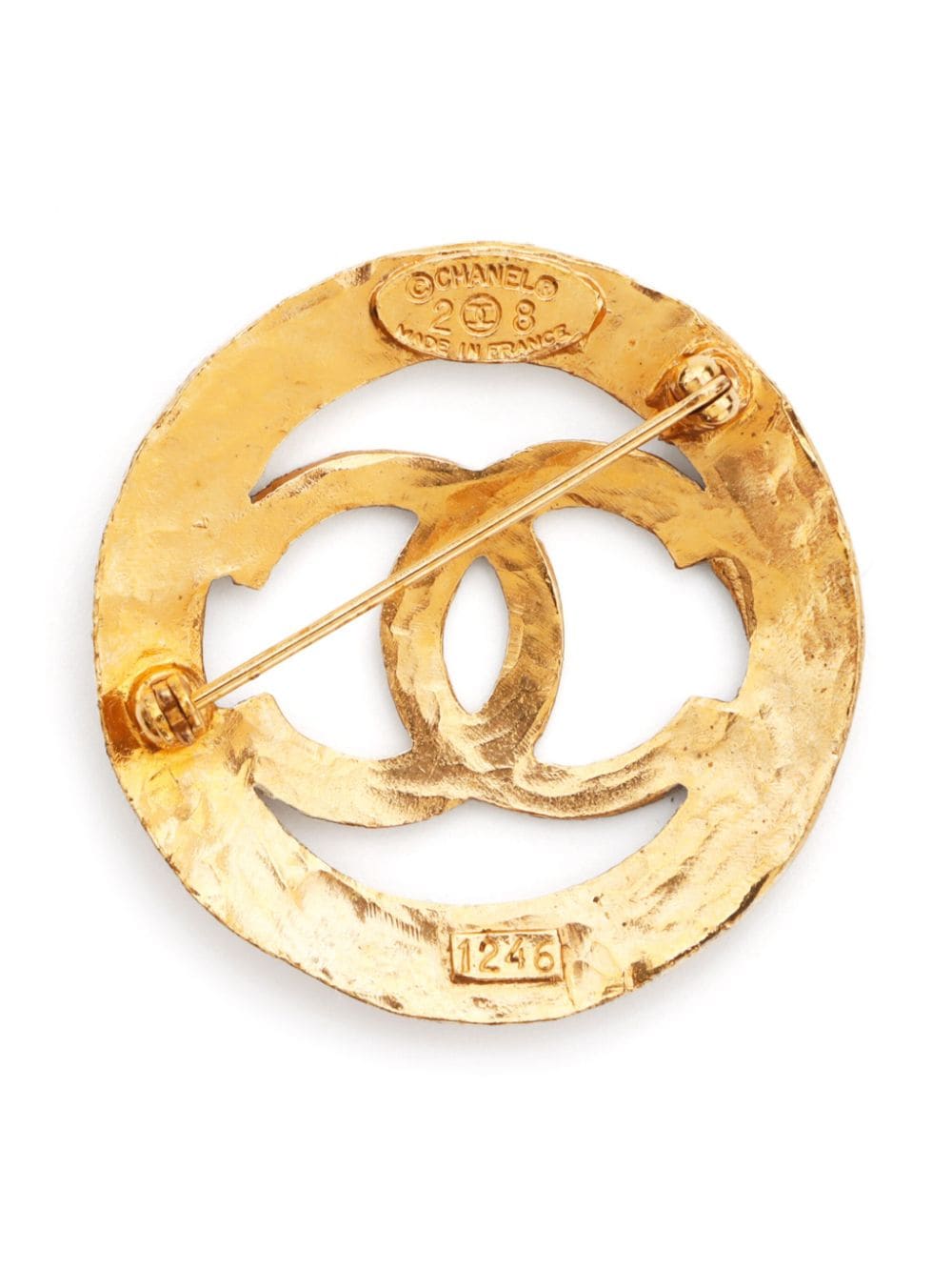 CHANEL Pre-Owned 1984-1992 CC broche - Goud