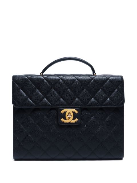 Cheap HOT SALE CHANEL 1997-1999 diamond-quilted briefcase Women