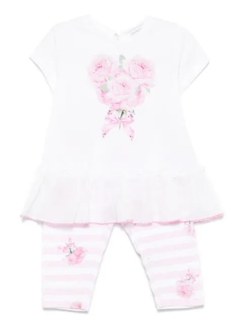 Monnalisa set de pantalones con estampado de rosa