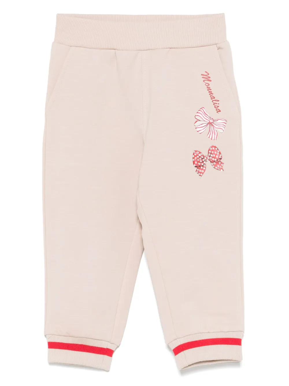 Monnalisa bow-print track pants | Neutrals | Image 1