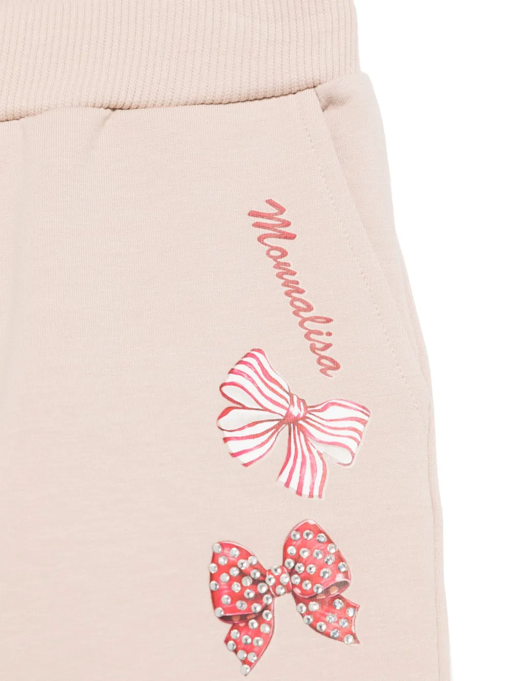 Monnalisa Trainingsbroek met strikprint Beige