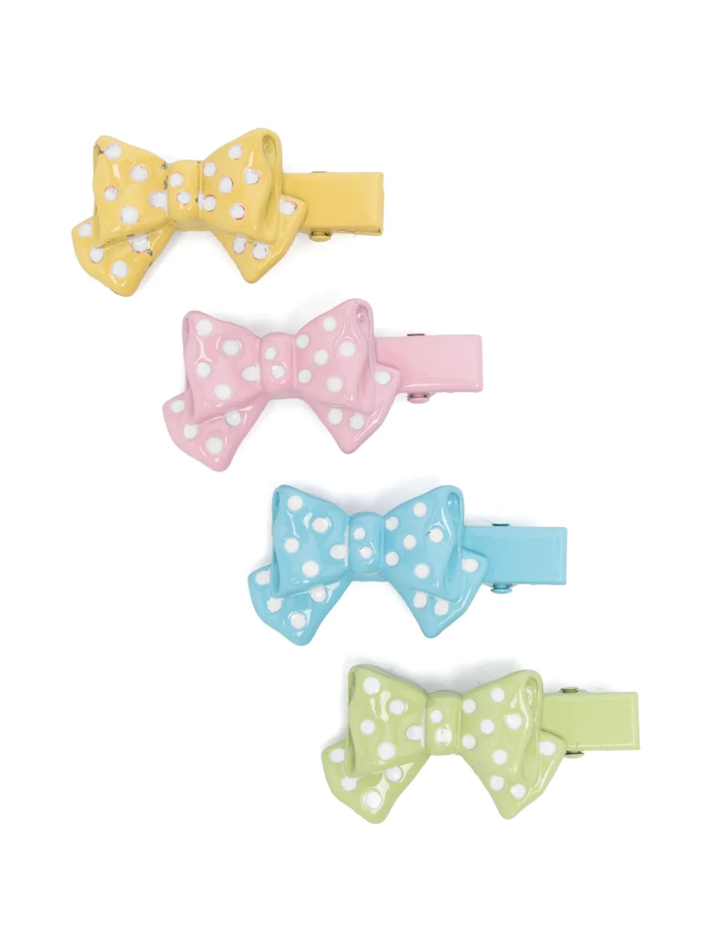Monnalisa bow-motif hair clips (set of four) | Yellow | Image 1