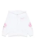 Monnalisa rose-print hoodie - White