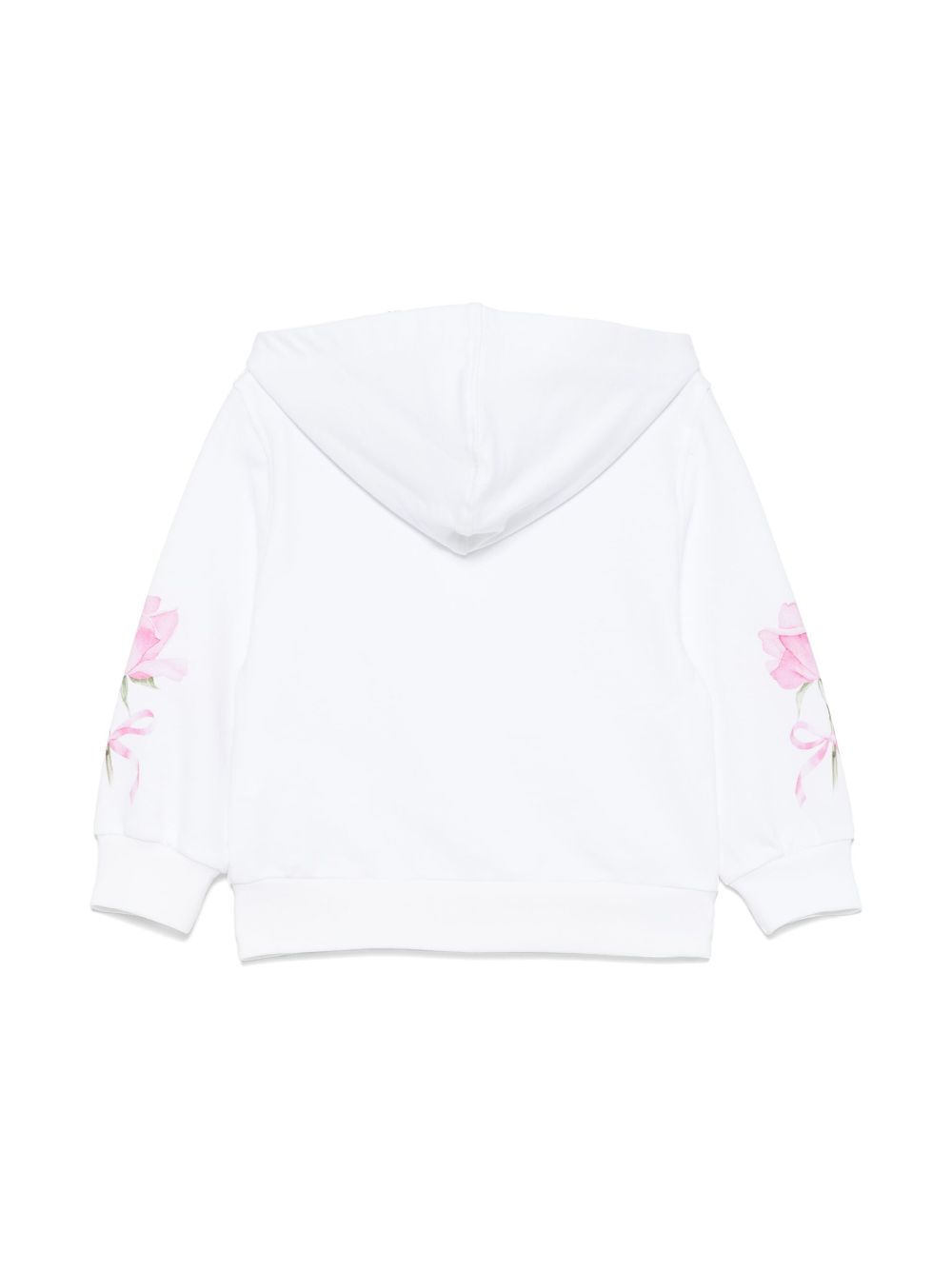 Monnalisa rose-print hoodie - White