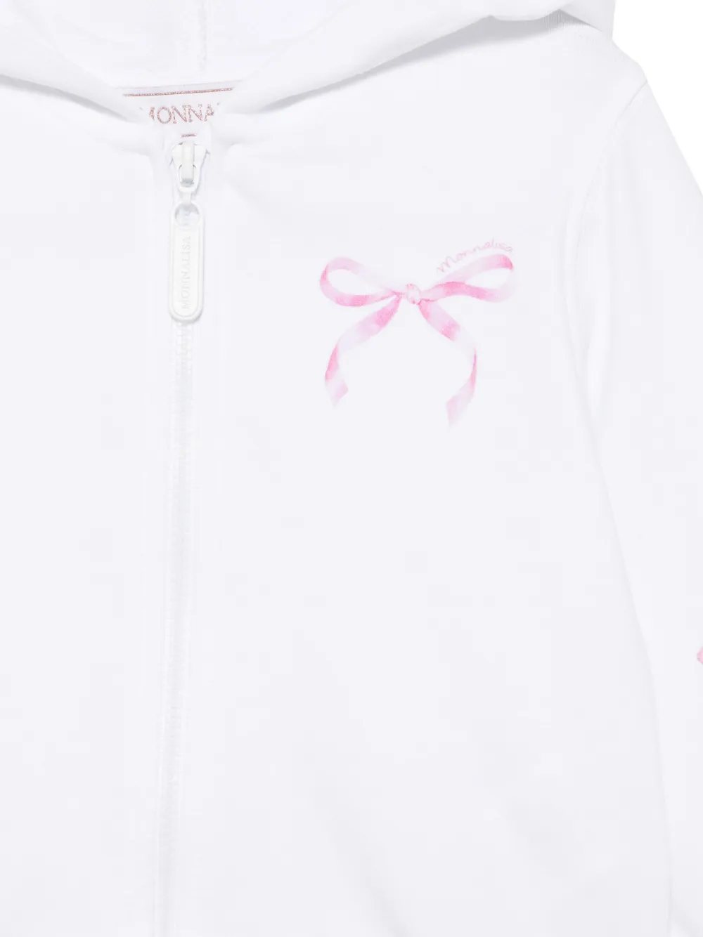 Monnalisa Hoodie met roosprint Wit