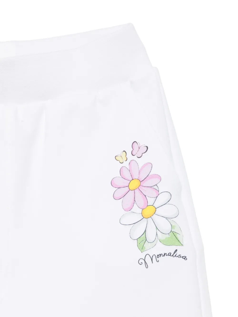 Monnalisa Trainingsbroek met bloemenprint Wit