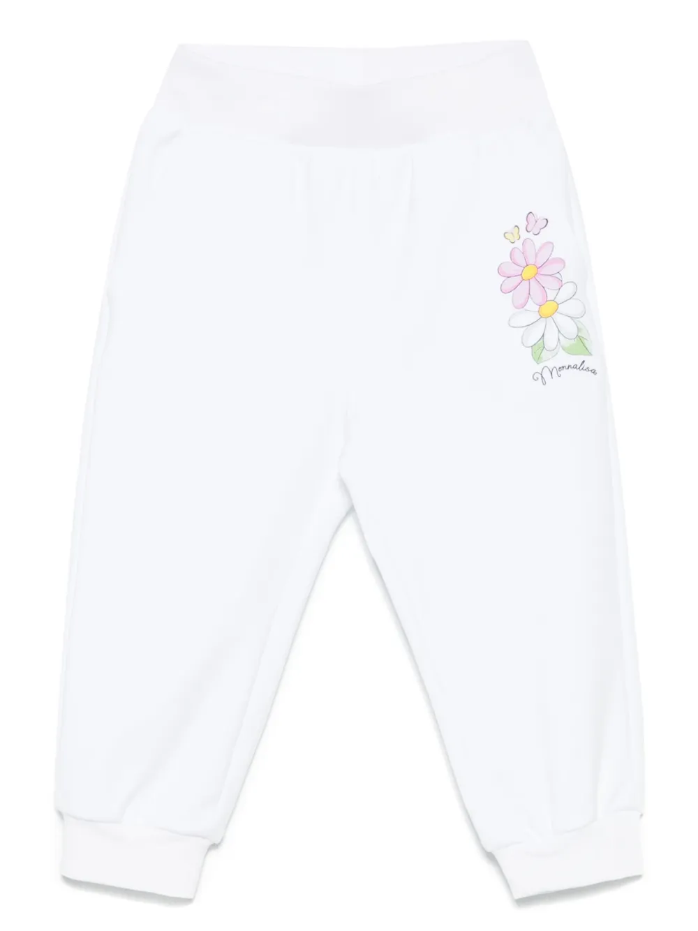 Monnalisa Trainingsbroek met bloe print Wit