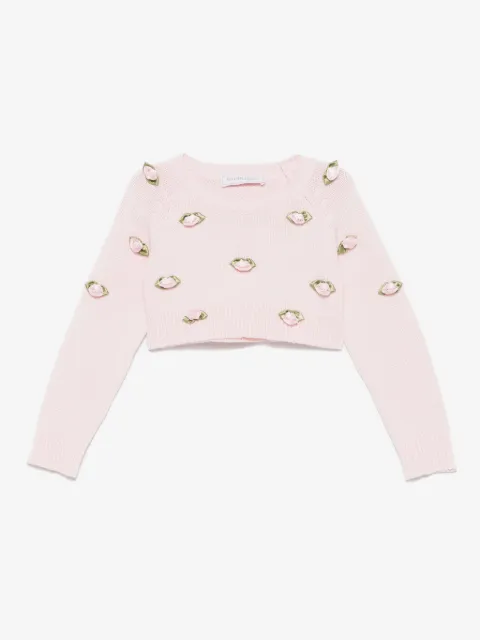 Monnalisa floral-appliqué sweater