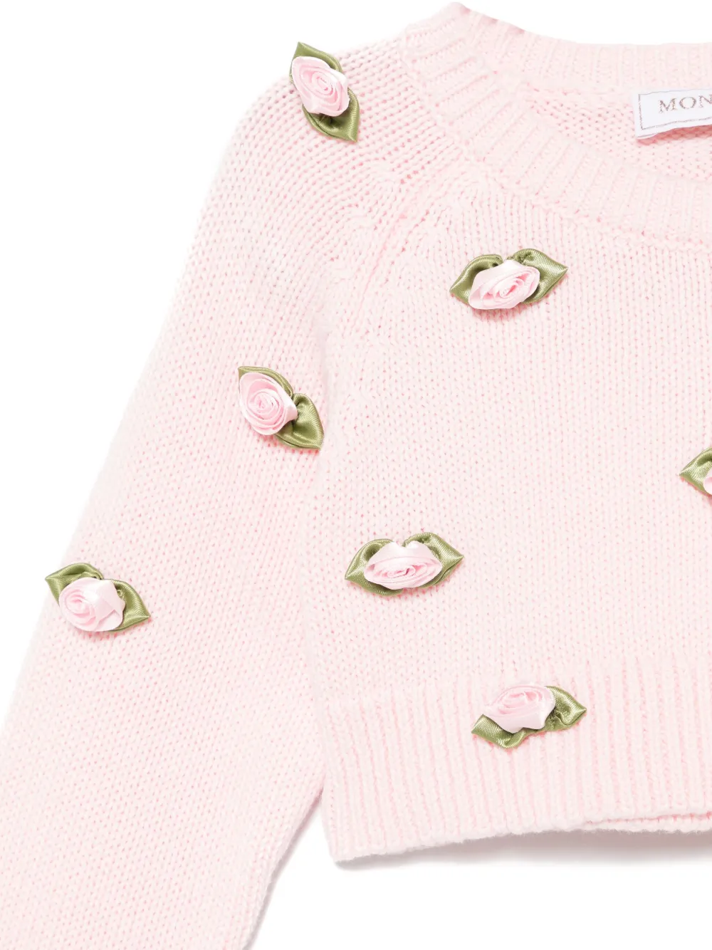 Monnalisa Trui met bloemapplicatie Roze