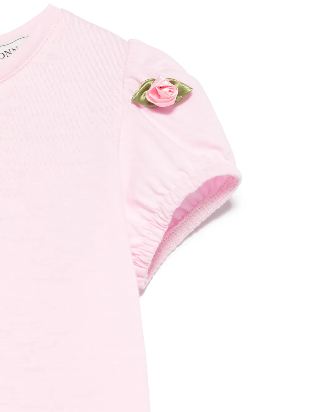 Monnalisa T-shirt met bloemenpatch Roze