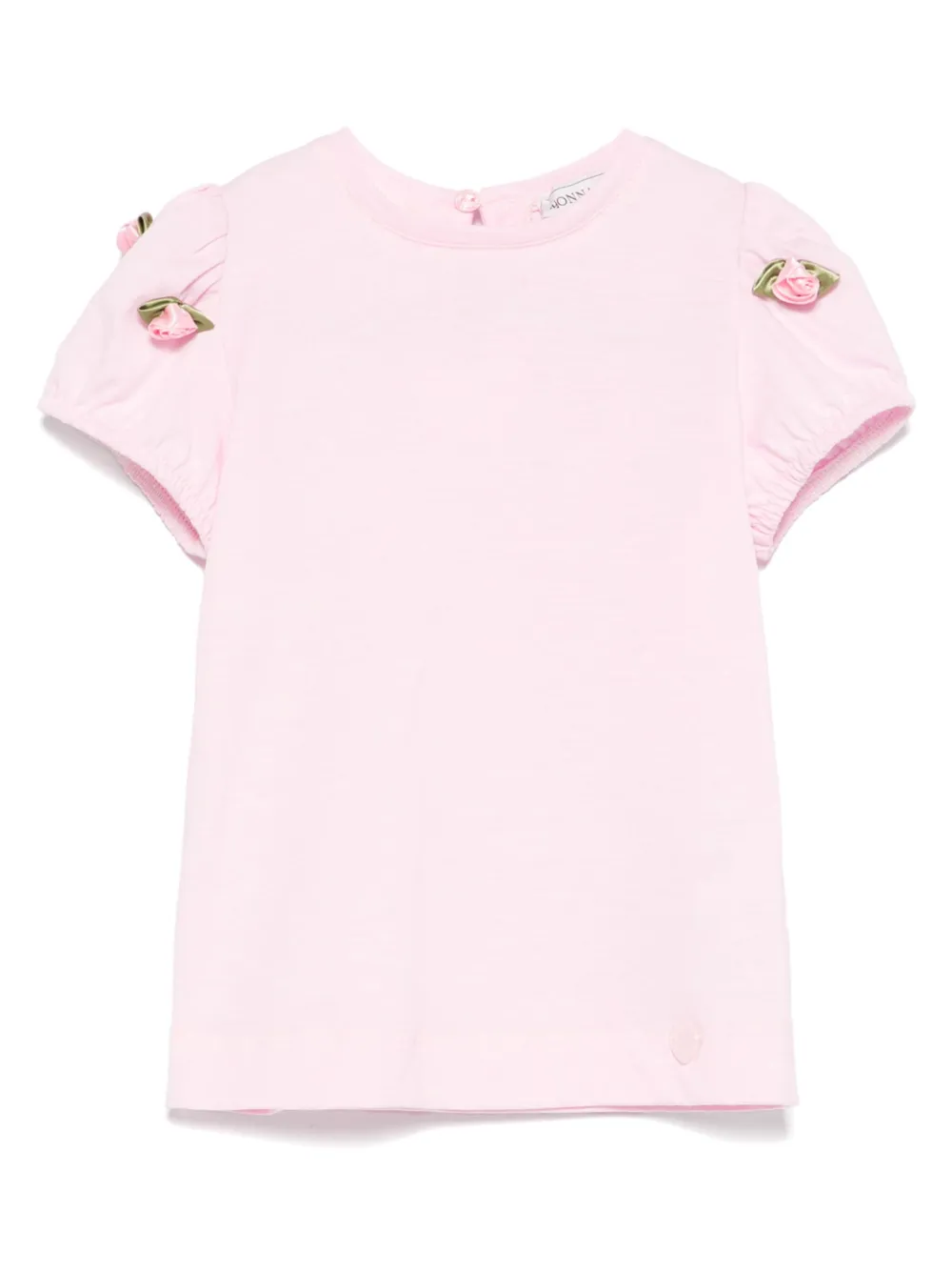 Monnalisa T-shirt met bloe patch Roze