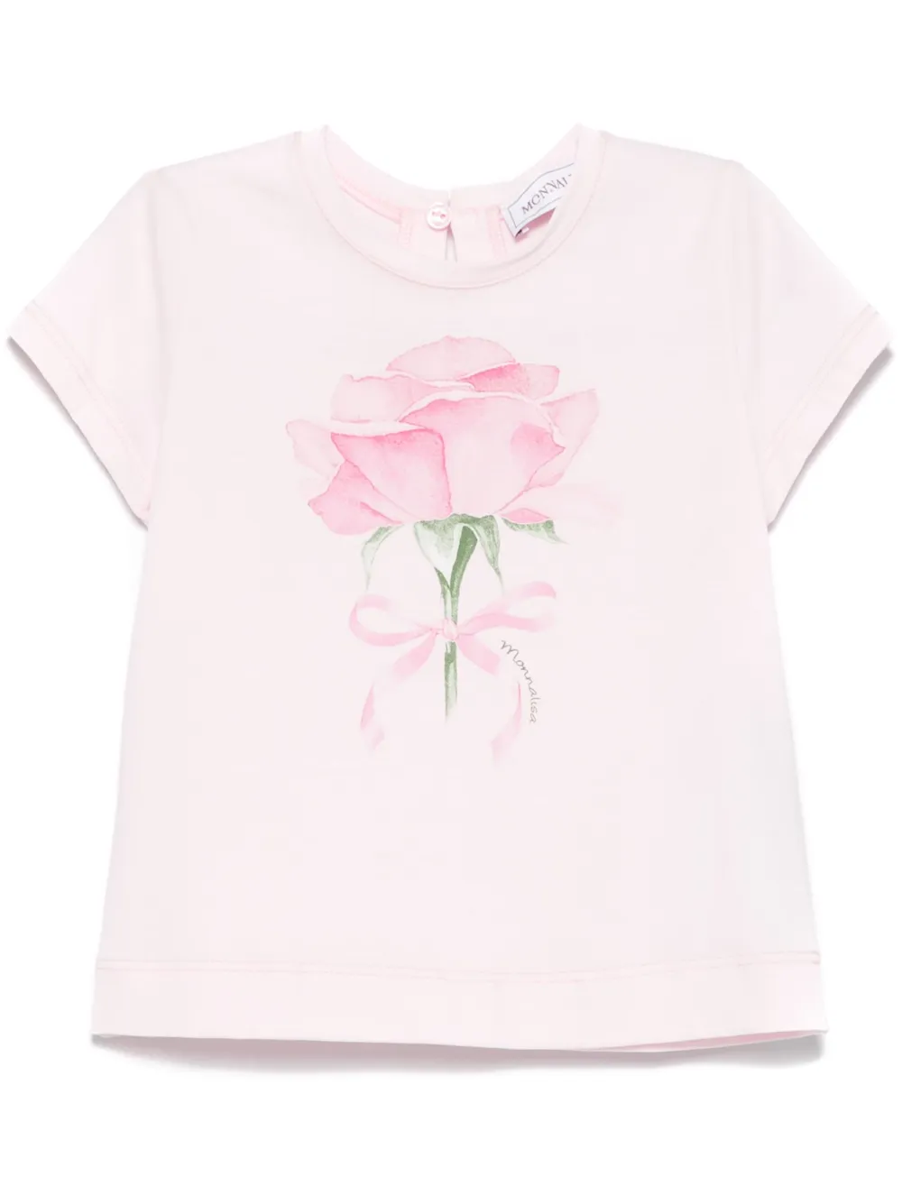 Monnalisa T-shirt met roosprint Roze