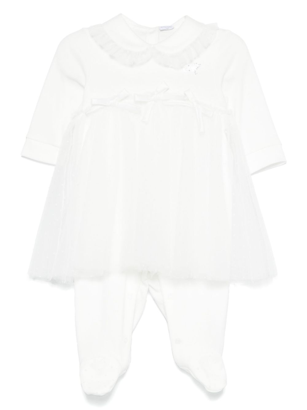 Monnalisa Point d'esprit romper Wit