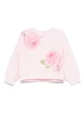 Monnalisa rose-print sweatshirt - Pink