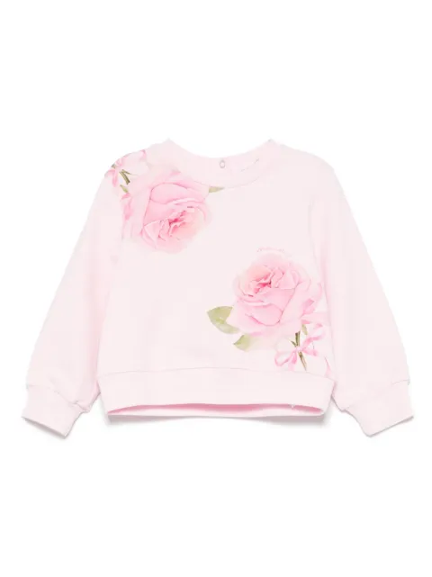Monnalisa sudadera con rosas estampadas