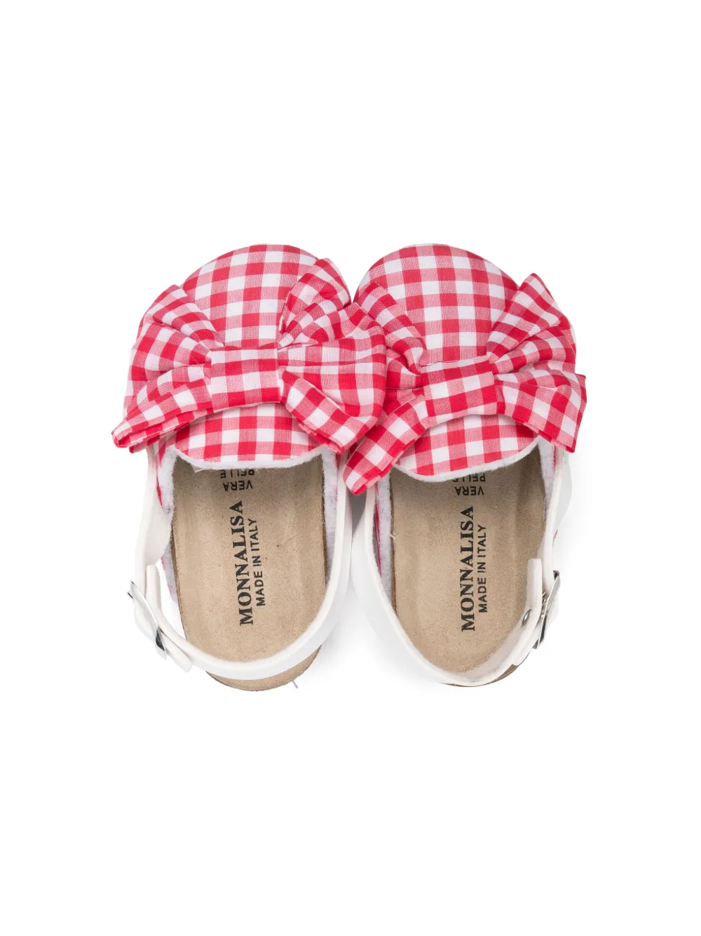 Monnalisa Slippers met gingham ruit Rood