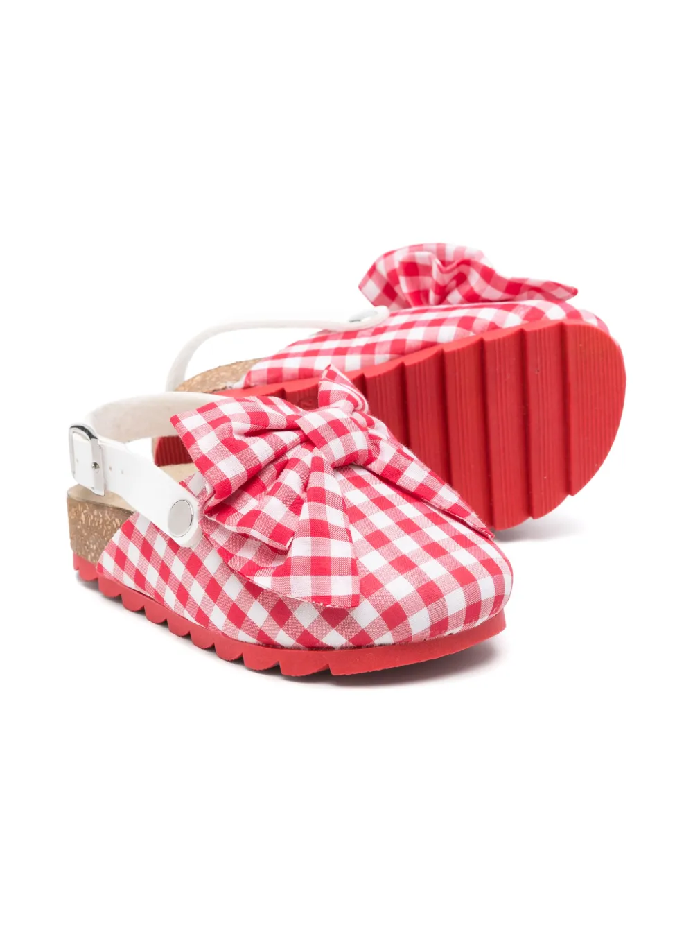 Monnalisa Slippers met gingham ruit Rood