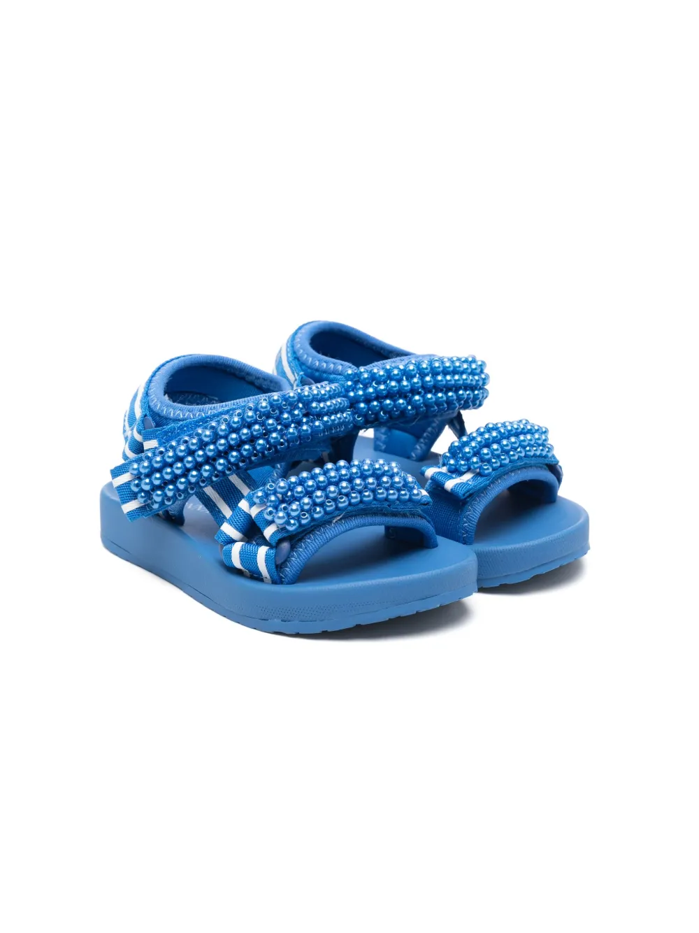 Monnalisa faux-pearl embellished sandals Blue