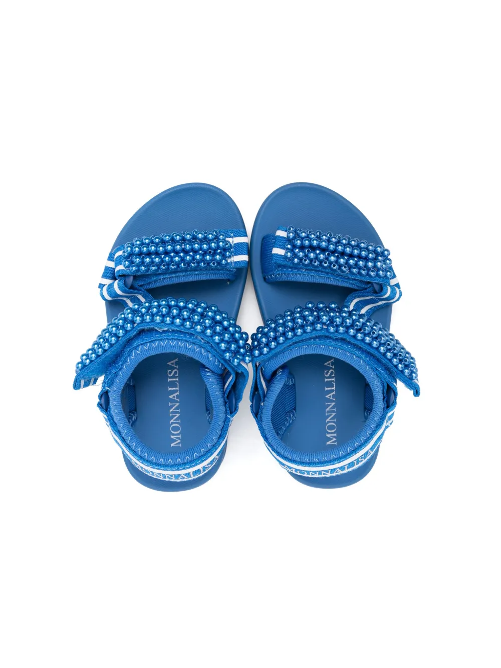 Monnalisa faux-pearl embellished sandals Blue