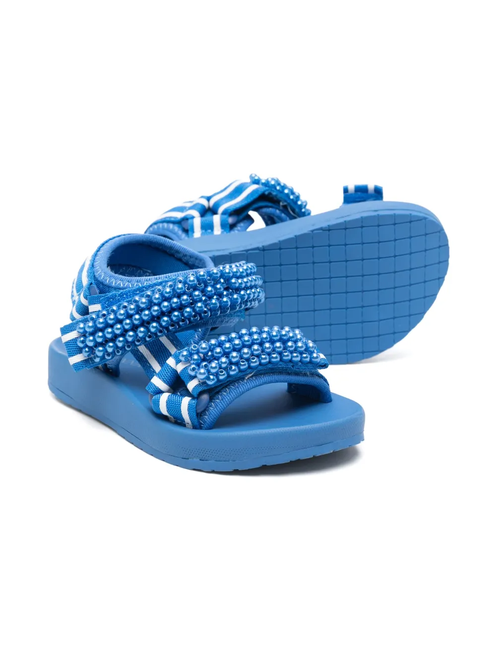 Monnalisa faux-pearl embellished sandals Blue