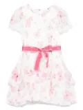 Monnalisa butterfly-print dress - White