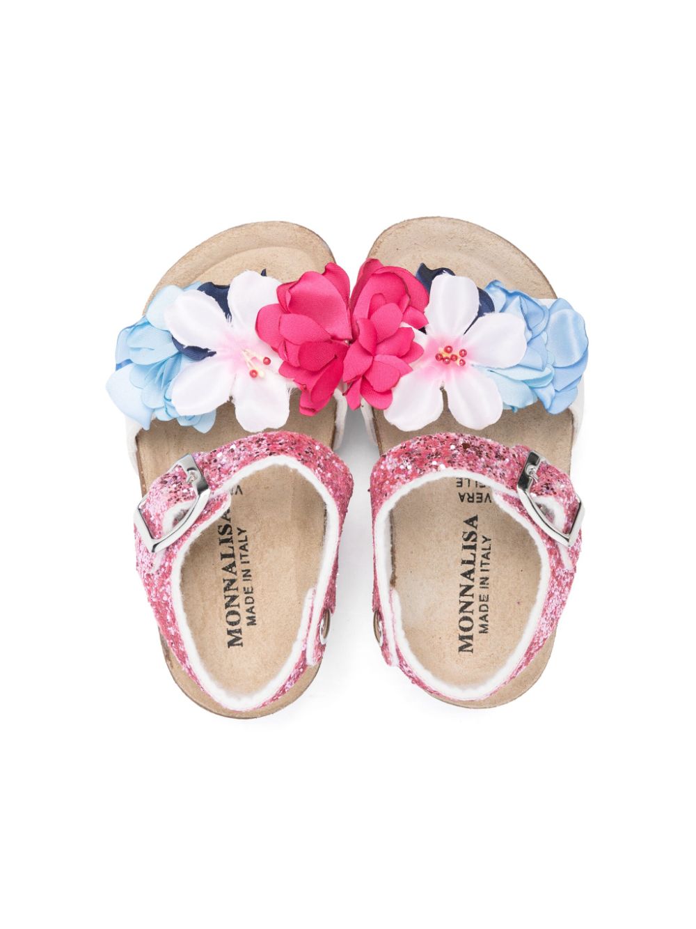 Monnalisa floral-appliqué sandals Pink