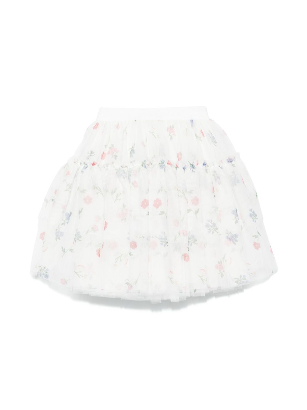 Monnalisa Rok met bloemenprint - Wit