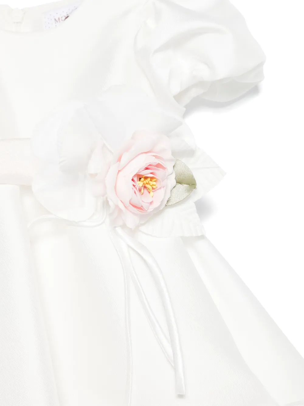 Monnalisa Jurk met bloemenpatch Wit