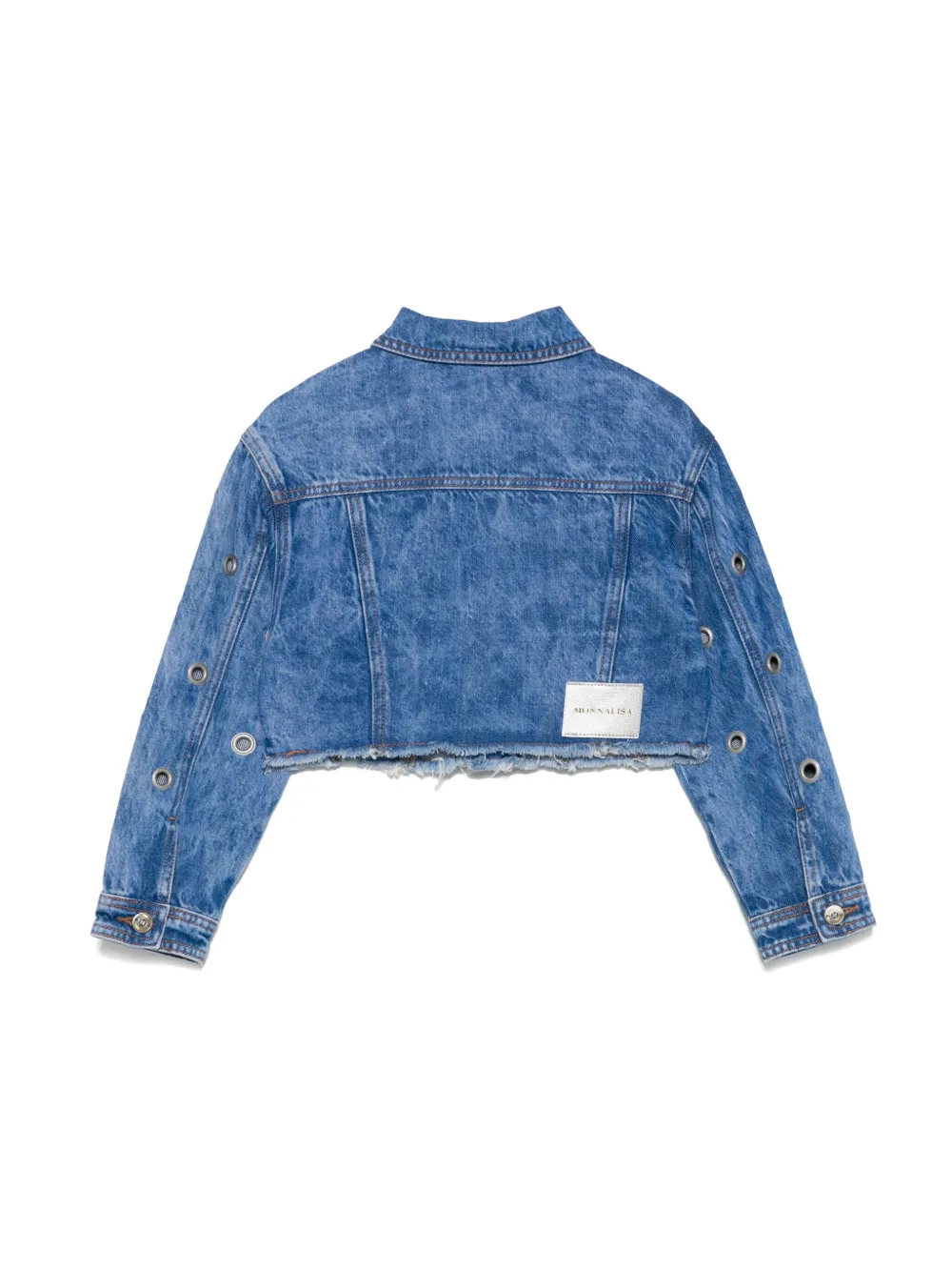 Monnalisa Spijkerjack verfraaid met ringlets Blauw