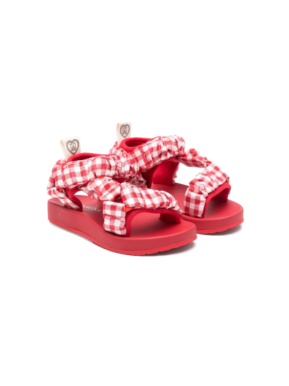 Monnalisa Sandalen met gingham ruit Wit