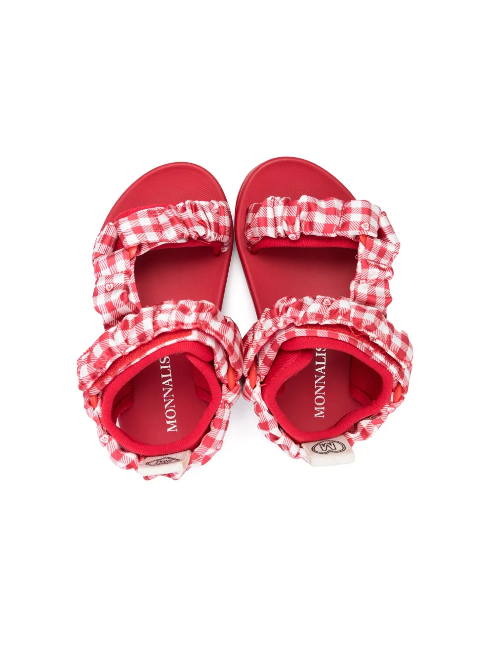 Monnalisa Sandalen met gingham ruit Wit