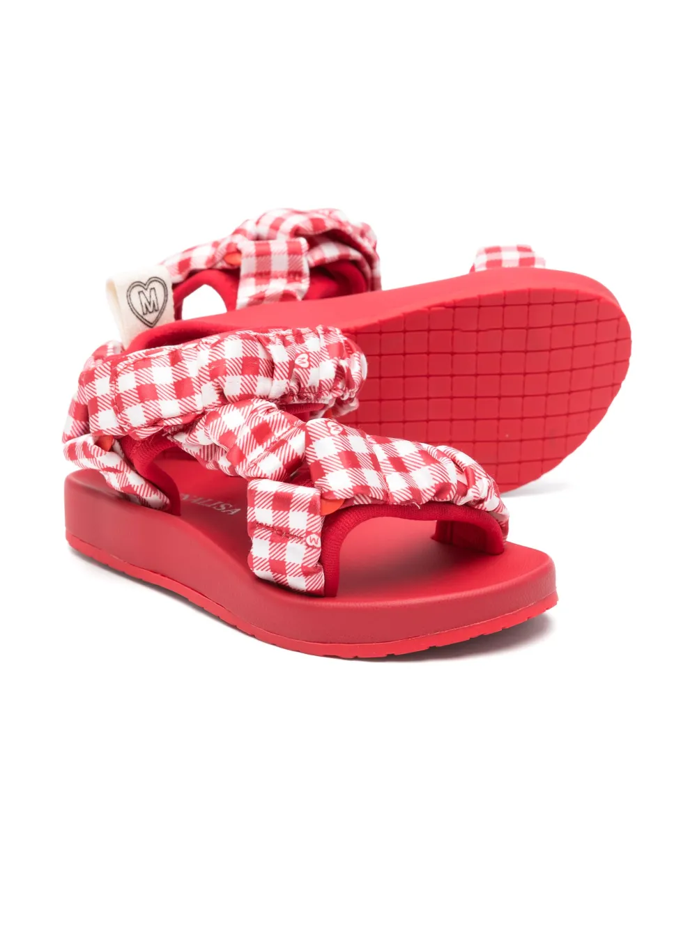 Monnalisa Sandalen met gingham ruit Wit