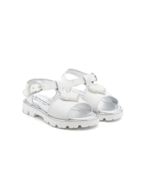 Monnalisa heart-appliqué sandals