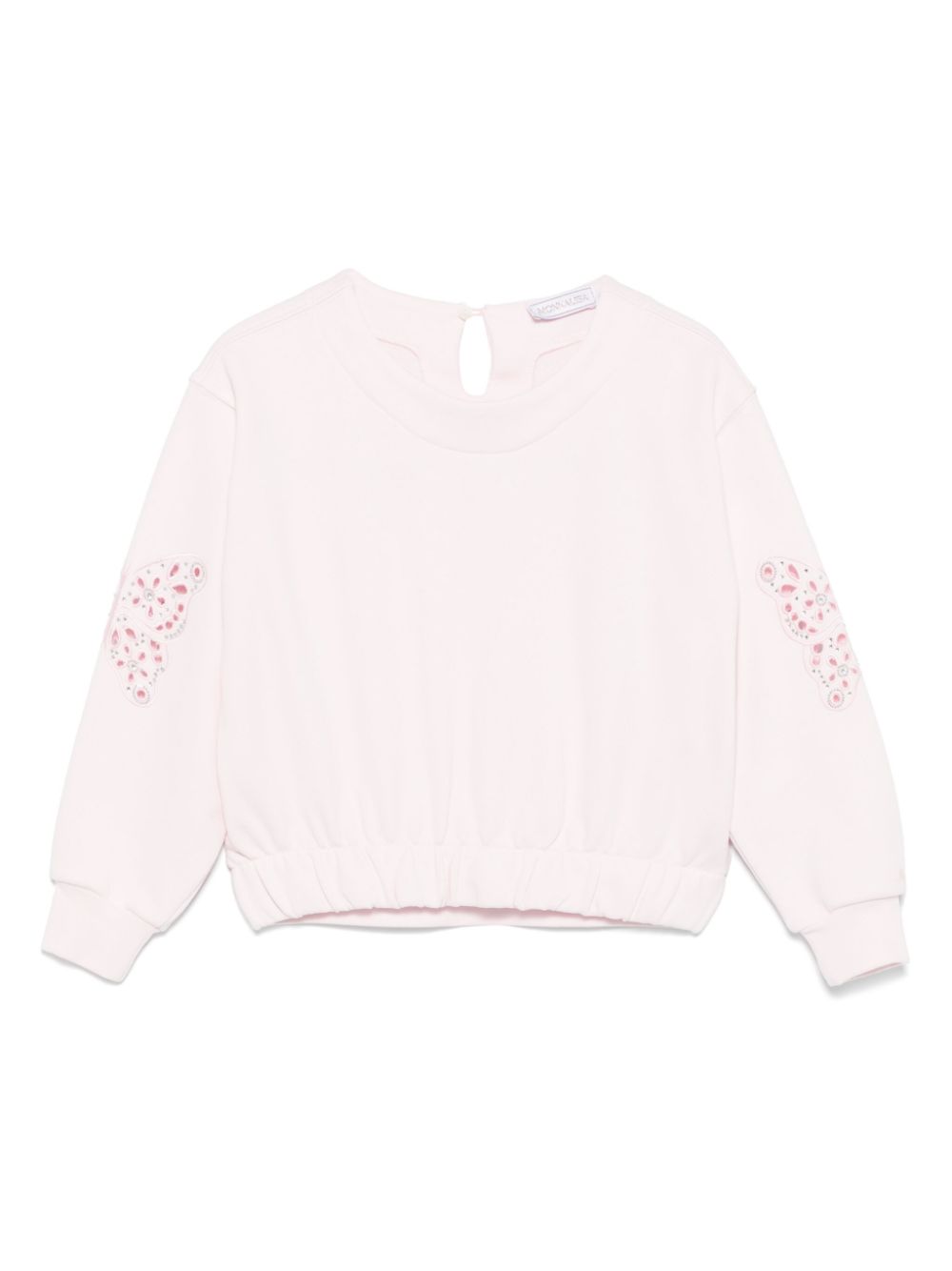 Monnalisa butterfly-embroidered sweatshir - Pink