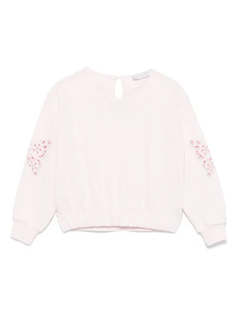 Monnalisa butterfly-embroidered sweatshirt