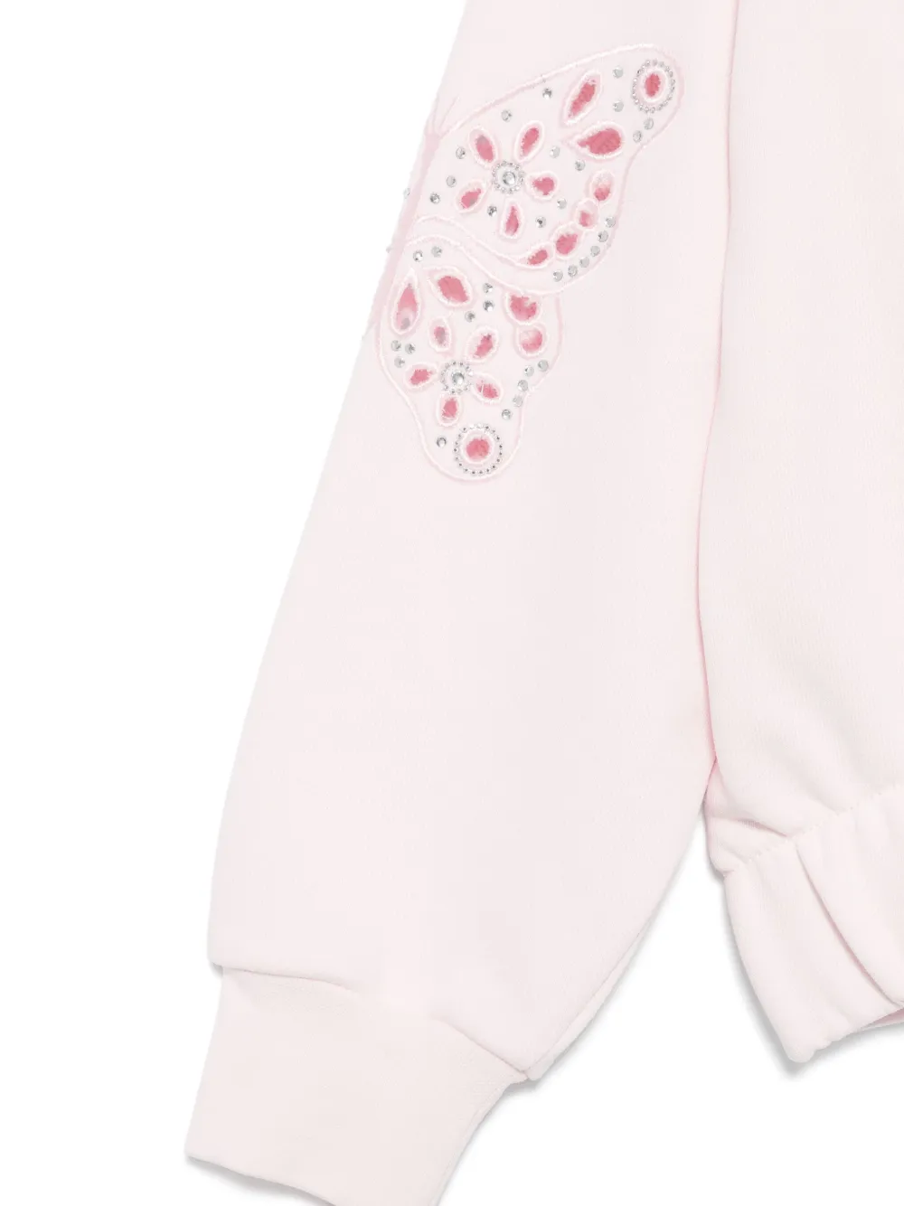 Monnalisa Sweater met geborduurde vlinder Roze