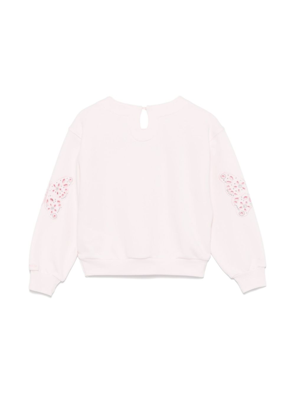 Monnalisa Sweater met geborduurde vlinder - Roze