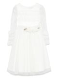 Monnalisa floral-embroidered dress - White