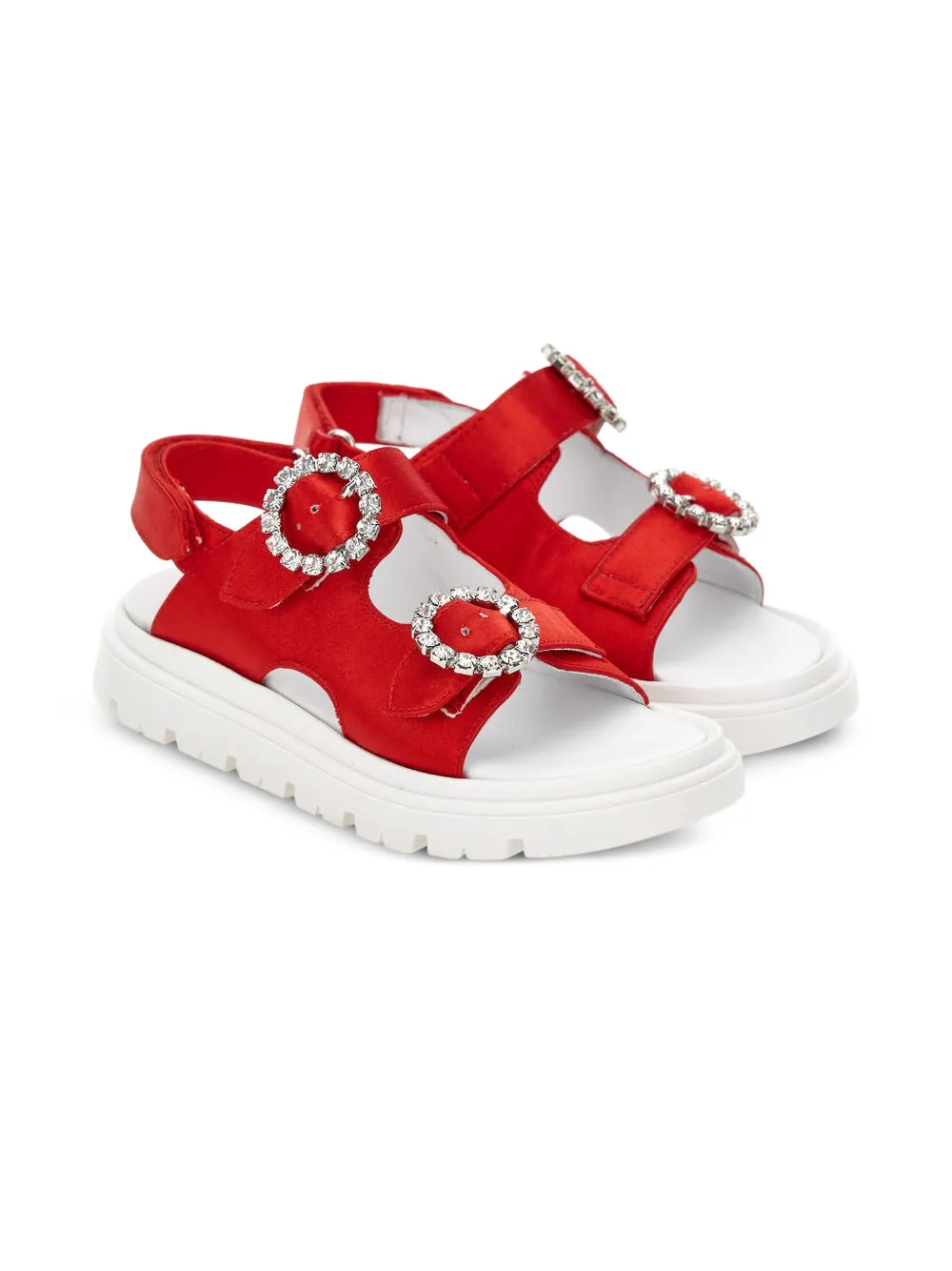 Monnalisa Sandalen met plateauzool en gesp Rood