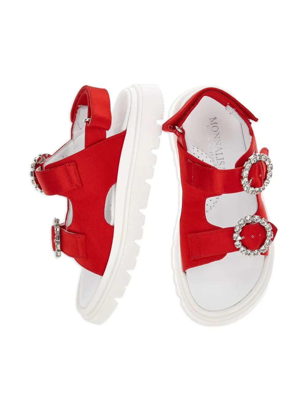 Monnalisa Sandalen met plateauzool en gesp Rood
