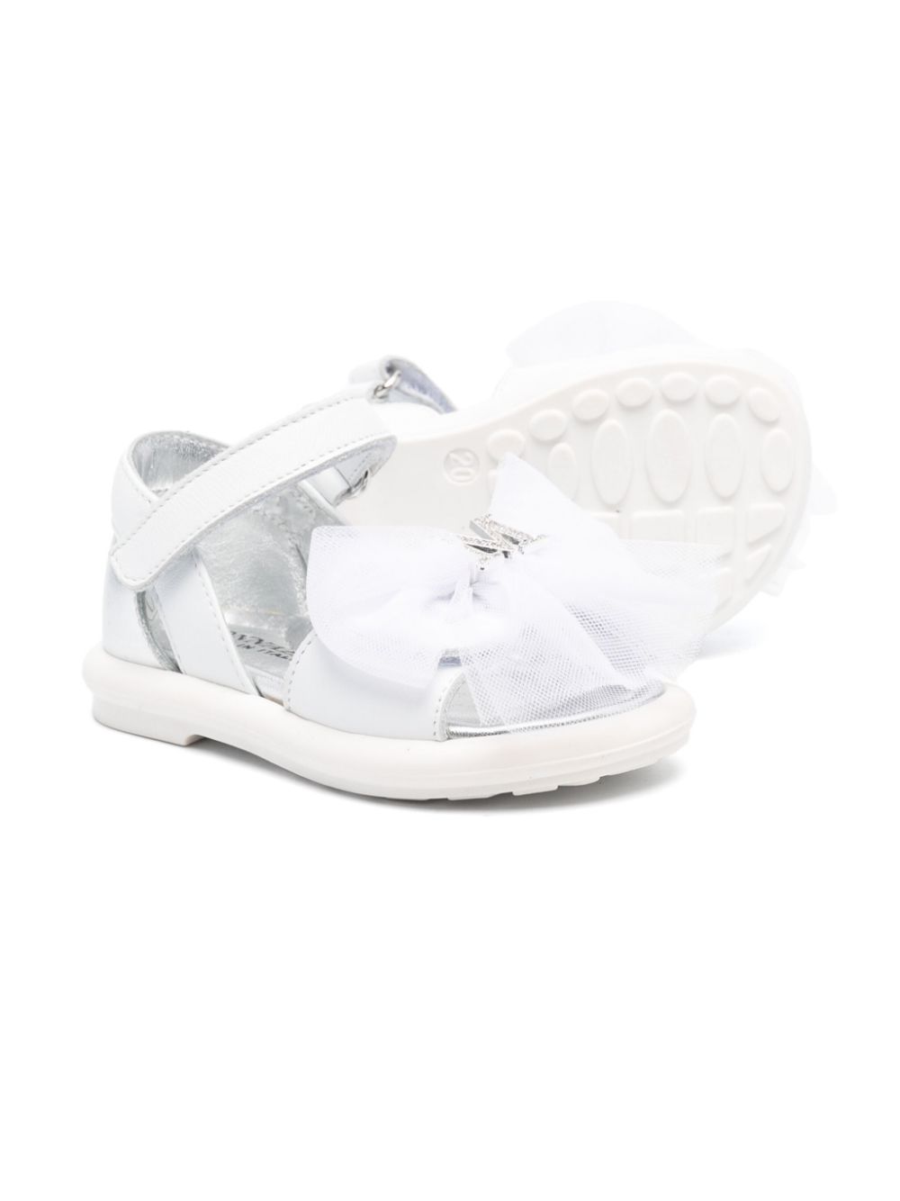 Monnalisa Sandalen met strikdetail - Wit