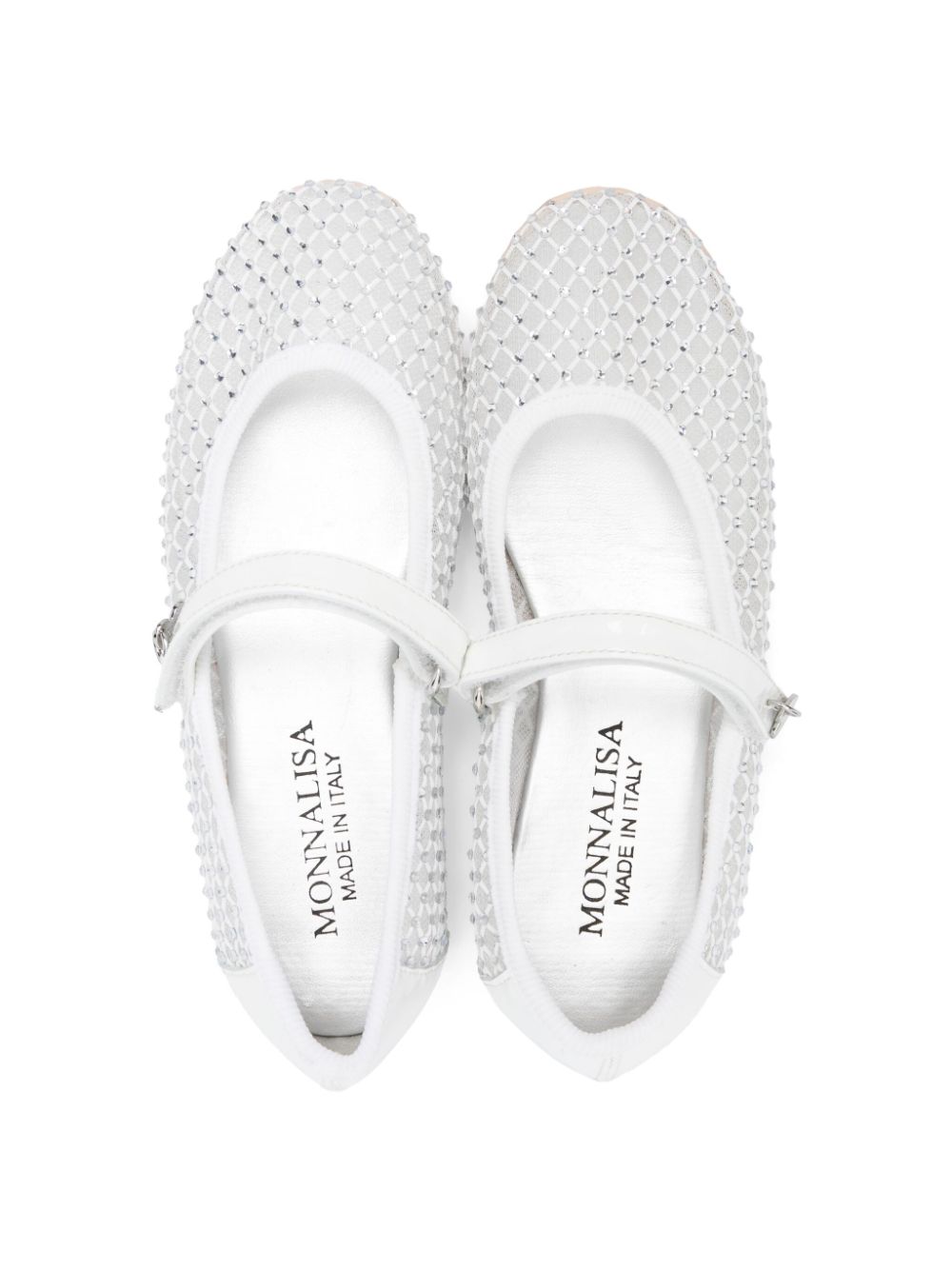 Monnalisa crystal-embellished ballet flats White