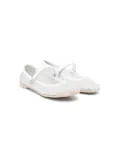 Monnalisa crystal-embellished ballet flats - White