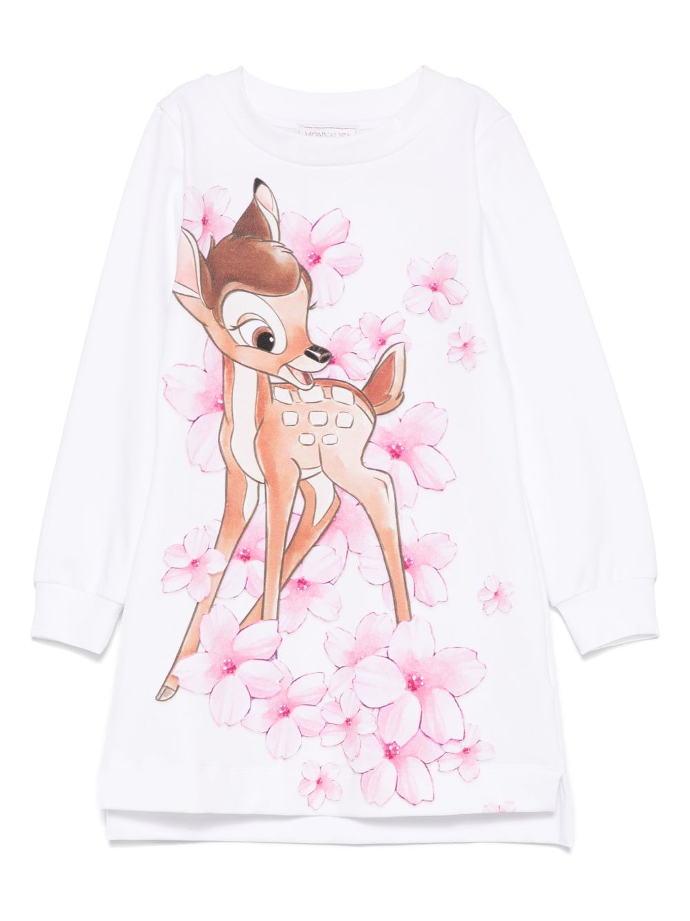 Monnalisa x Disney Bambi-print dress - White