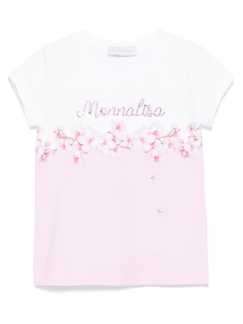 Monnalisa T-shirt met kristallen logo