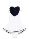 Monnalisa heart-appliqué swimsuit - White