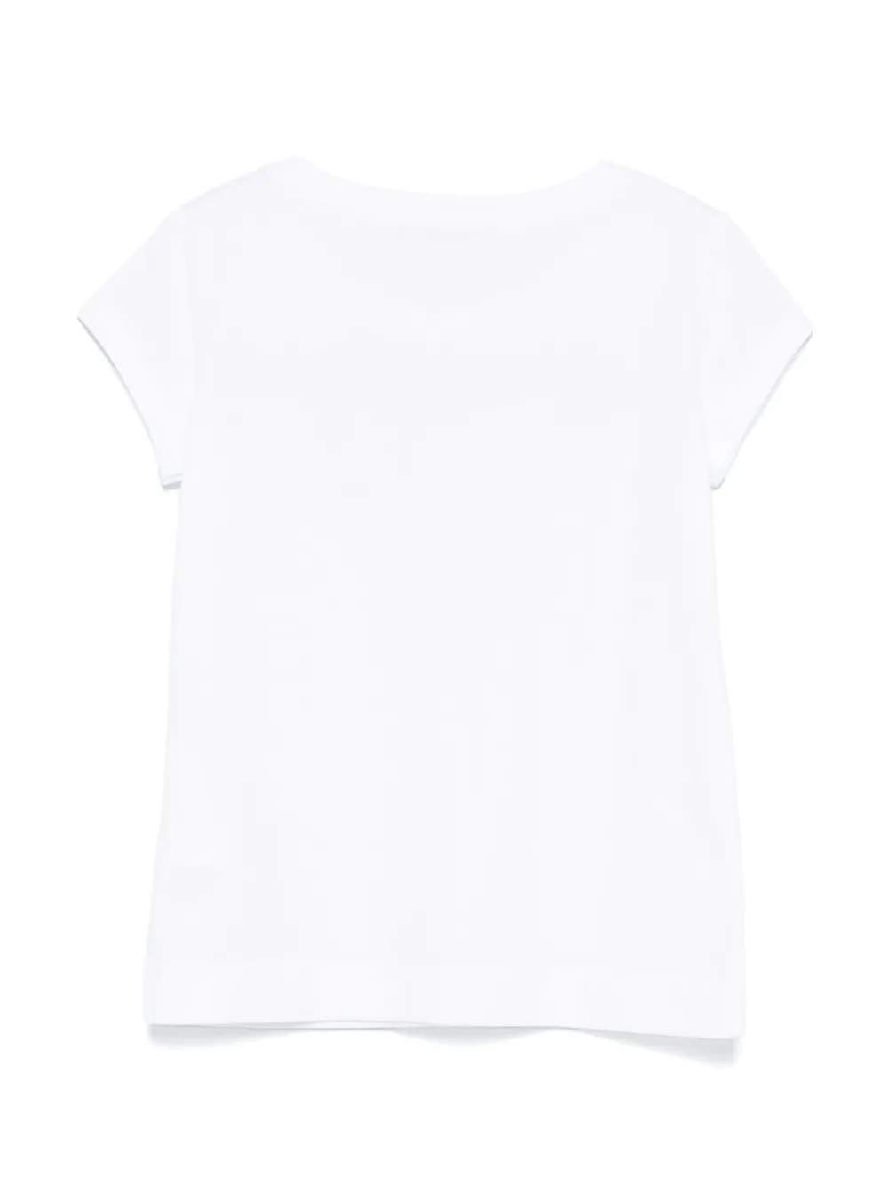 Monnalisa T-shirt met geborduurde strik - Wit