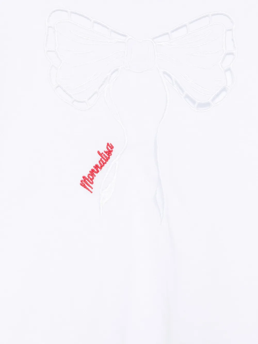 Monnalisa T-shirt met geborduurde strik Wit