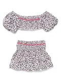 Monnalisa leopard-print skirt set - White